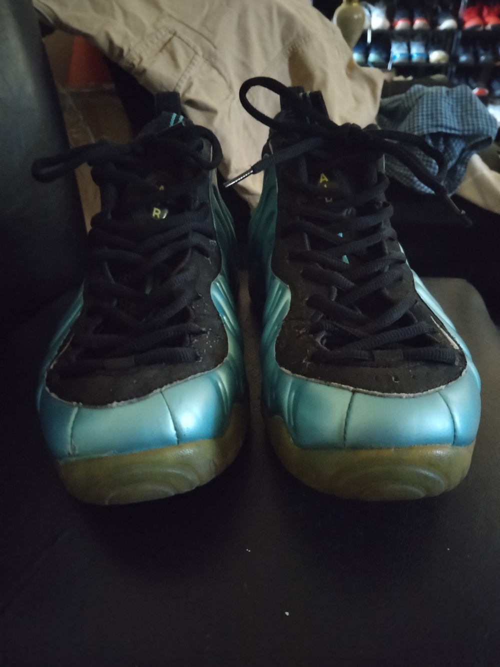 Nike Men's Electric Blue Foamposite Athletic Shoes